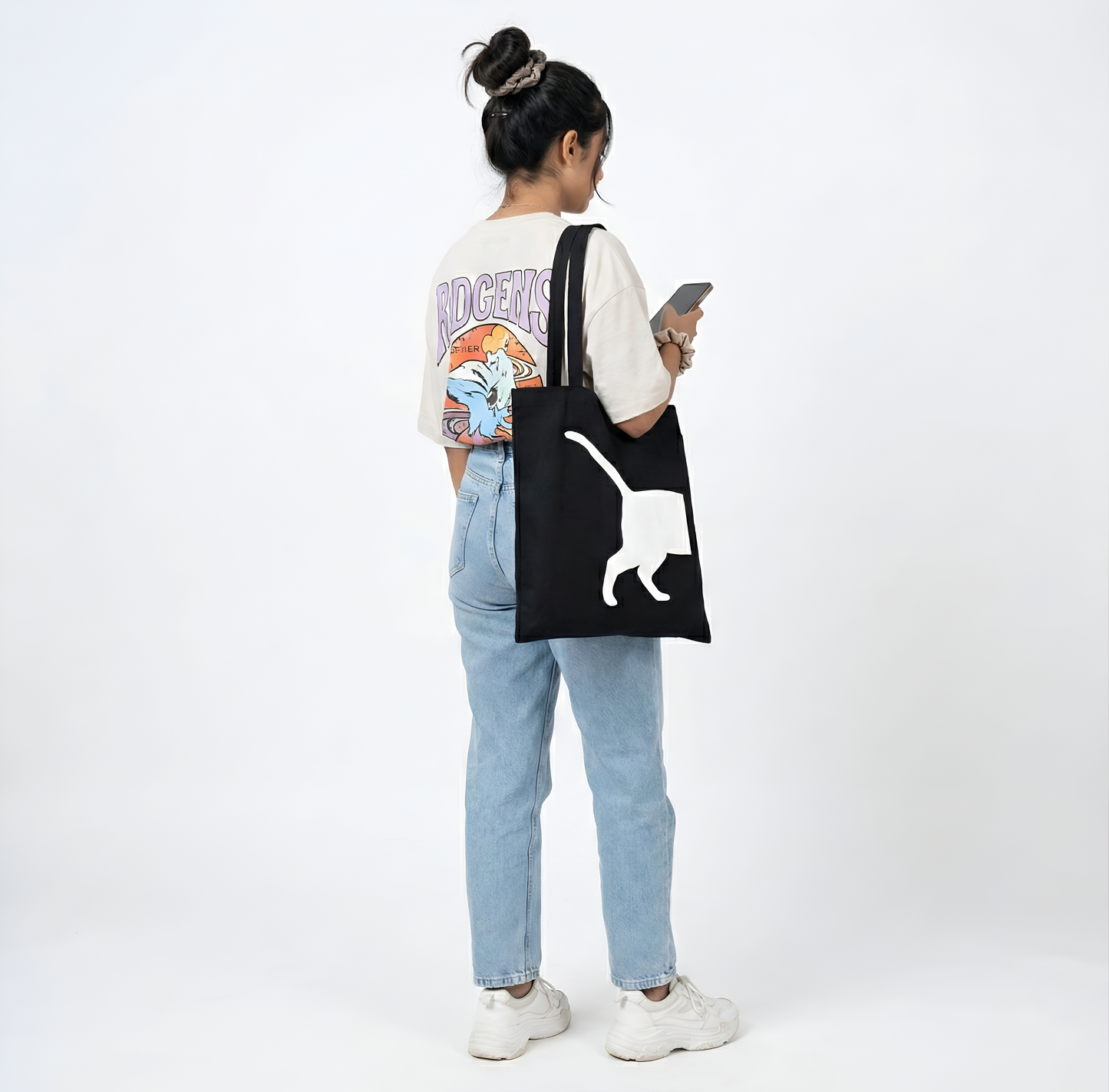Cat Illustration Tote Bag