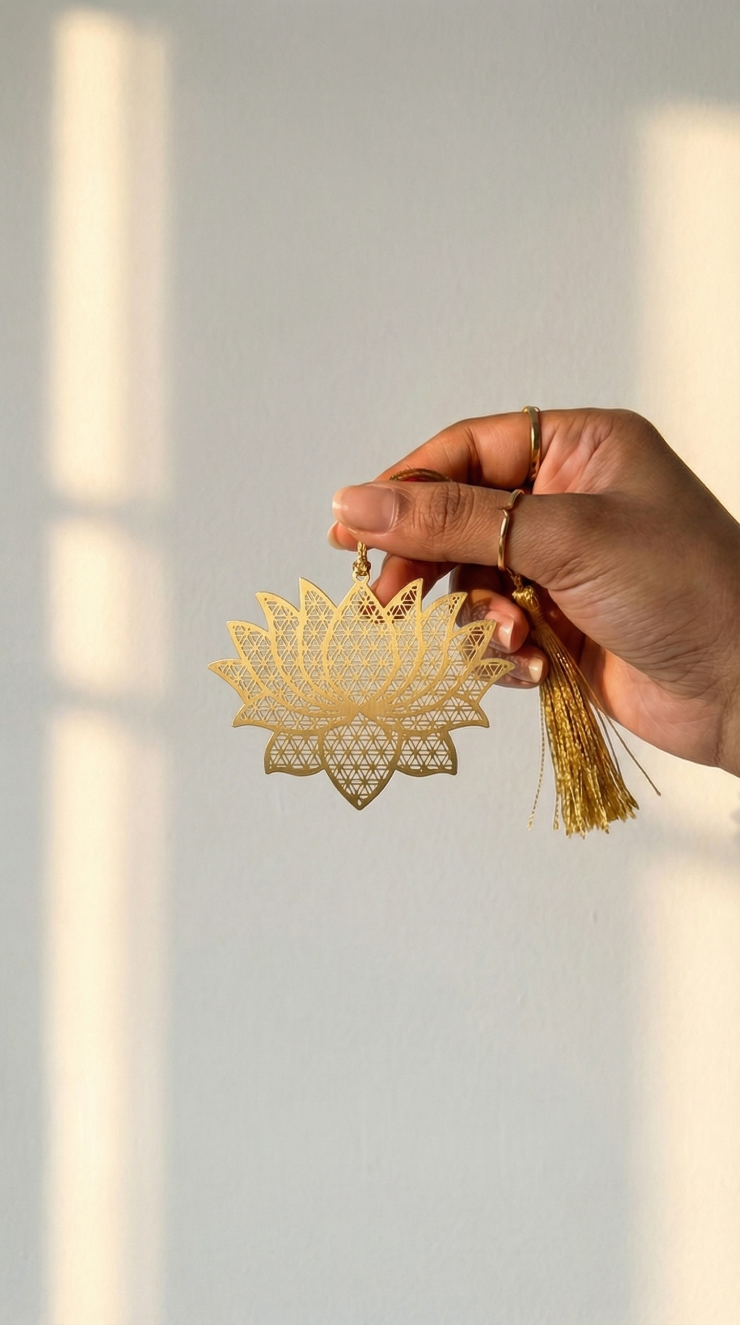 Brass Bookmark — Lotus Bloom